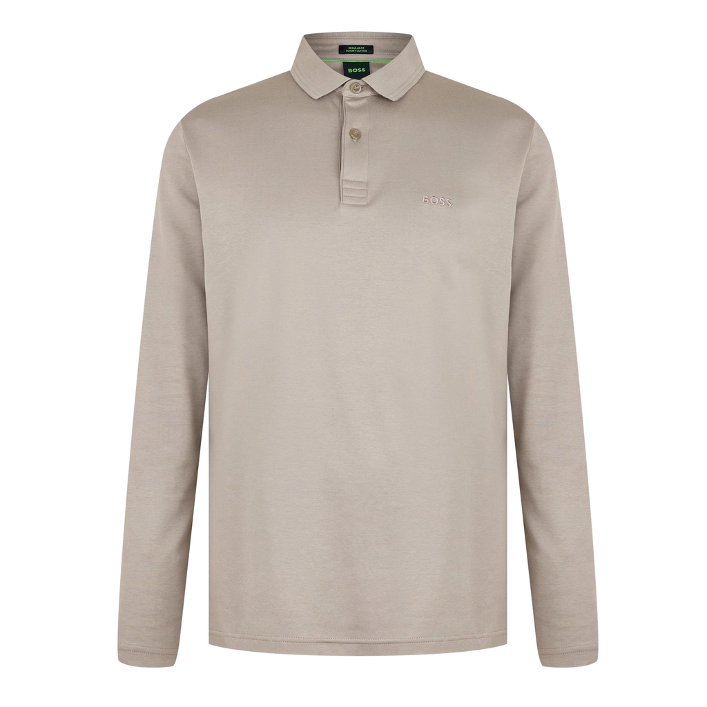 Hugo Boss Pirol Long Sleeve Polo Shirt - Taupe 334